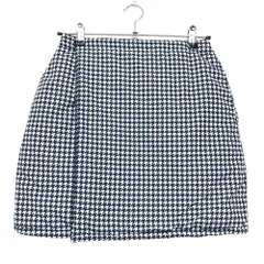 【超美品】マリクレールスポール 中綿リバーシブルスカート ネイビー×白 千鳥格子  レディース サイズ表記なし ゴルフウェア marie claire