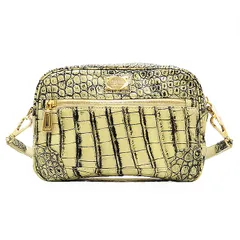 SALE【美品】LEATHER JEWELS レザージュエルズ ハンドバッグ リアルクロコダイル TAIKOH社製 JRA ロゴ チャーム ショルダーバッグ 2WAY 鞄 ショルダー＆ハンドストラップ付 レディース バニラホワイト ピンク 日本製 AX4717