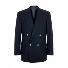 74k11 Aquascutum アクアスキュータム テーラードジャケット ブレザー ウールジャケット ダブルプレスト AB-6サイズ ネイビー メンズu02t