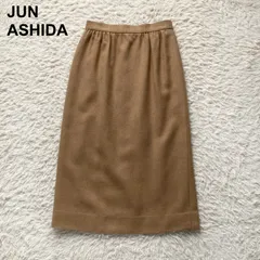最高級ウール100% JUN ASHIDA ジュンアシダ 皇室御用達 美品 キャメルブラウン ロングタイトスカート 9号 M オフィス 通勤 ビジネス デート 秋冬 上品  Iラインのサムネイル