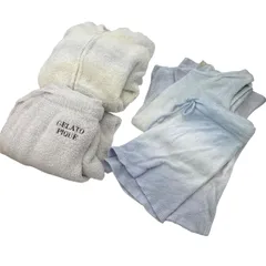 186005 現状品 gelato pique ジェラートピケ ルームウェア・パジャマ 水色 白 黄色 フリーサイズ 4点 まとめ売り レディース