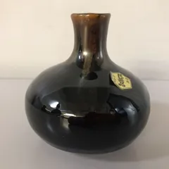 〇一輪挿し 陶器 花器 フラワーベース 黒