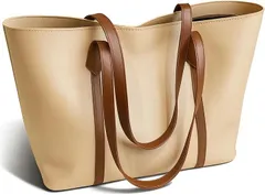 Chicer ビジネスバッグ トートバッグ レディース 大容量 軽量 PUレザー 通勤 A4対応 (ライトブラウン)