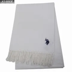 ポロ マフラー U.S. POLO ASSN メンズ レディース ロゴ刺繍 ストール USPA-2015 448051 ホワイト 2024AW 誕生日 プレゼント ギフト