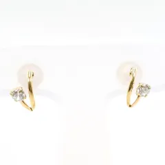 K10YG　ピアス　pierced earrings　ジルコニア　総重量約0.3g