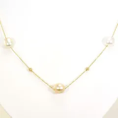 K18YG　ネックレス　necklace　南洋真珠　カード鑑別書　総重量約17.0g　約70cm
