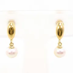 K18YG　イヤリング　clip-on earrings　パール（真珠）　総重量約1.5g