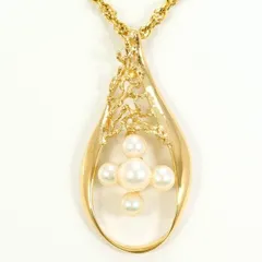 K18YG　ネックレス　necklace　アコヤ真珠　カード鑑別書　総重量約7.1g　約40cm