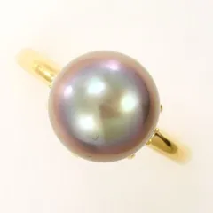 K18YG　リング　ring　指輪　9号　パール（真珠）　約10mm　ダイヤ　0.05　総重量約3.9g