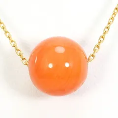K18YG　ネックレス　necklace　サンゴ　総重量約4.5g　約50cm