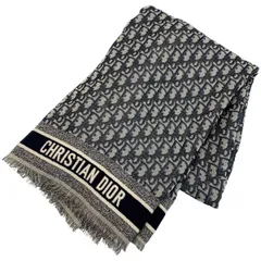 ☆☆Christian Dior クリスチャンディオール オブリークストール トロッター ウール シルク コットン