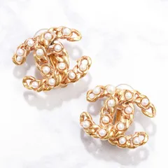 【新品同様】CHANEL ココマーク パール ゴールド イヤリング 03A
