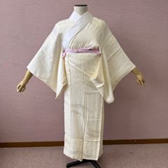 ✨ 美品 新商品 【 単衣 大島紬 】白大島 ドロンワーク刺繍 エ霞 354