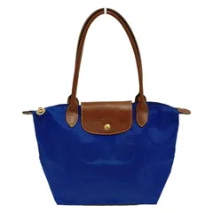 LONGCHAMP(ロンシャン) ショルダーバッグ ル・プリアージュオリジナル ブルー×ダークブラウン 折りたたみ レザー
