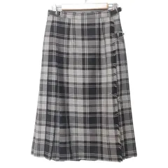 O'NEIL OF DUBLIN(オニールオブダブリン) 巻きスカート サイズI 42 レディース美品  - グレー×黒 ロング/チェック柄