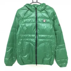 【美品】ジャックバニー 2WAYダウンジャケット グリーン フード付 袖着脱可  メンズ 6(XL) ゴルフウェア Jack Bunny