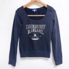 バーバリー ブルーレーベル BURBERRY BLUE LABEL トレーナー 薄手 長袖 紺?黒 38サイズ 973101
