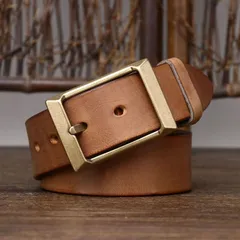 本革 ベルト メンズ 3.9cm 幅 | ハンドメイド ベルト 牛革 極厚 レザー 真鍮バックル 無垢 真鍮 手作り | カジュアル ジーンズ 大人 ヴィンテージ 黒 茶 キャメル 長さ 105〜125cm プレゼント ギフト おしゃれ 誕生日 PD025