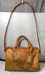 ミニボストンバッグ プリマクラッセ ショルダーストラップ付 2WAY 地図柄