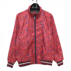 【超美品】ルコックゴルフ 中綿ジャケット レッド×ブルー 花柄  メンズ M ゴルフウェア le coq sportif