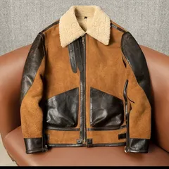 新品未使用 h 2025新作 メンズ 本革 ムートンジャケット 羊羔毛皮毛一体 レザーコート 防寒 厚手 大きいサイズ 真皮 ヴィンテージ風 アメカジ 冬用 高級感 シープスキン コート ビジネス＆カジュアル兼用