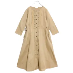 インゲボルグ★レース付きワンピース サイズ4(11号) モカ系 前開き ピンタック♪コットン100！無地 z16201