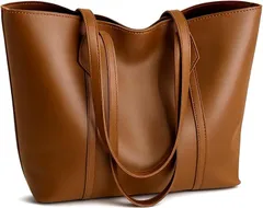 Chicer ビジネスバッグ トートバッグ レディース 大容量 軽量 PUレザー 通勤 A4対応 (ダークブラウン)