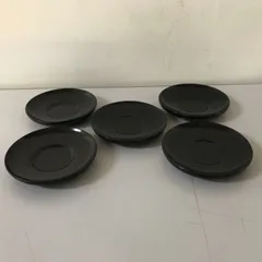 〇茶托 黒 5個セット 漆器風 素材は恐らくPP製 未使用品