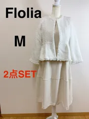 Flolia フロリア ツイードフリンジ ノーカラージャケット&ミディアム丈 コクーンフレアワンピース 2点セット セレモニースーツ ノーカラージャケット ツイード セットアップ フォーマル セレモニースーツ 入学式 卒業式 入園式 卒園式 ママコーデ M