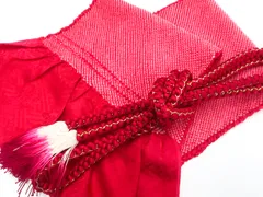 【一輝堂】和装小物 帯締め帯揚げセット 振袖用 丸組 金糸 撚房 総絞り 美品 帯締 帯揚 25w10-13324