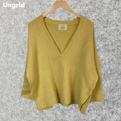 Ungrid イエロー 深Vネック オーバーサイズ ニット Fサイズ
