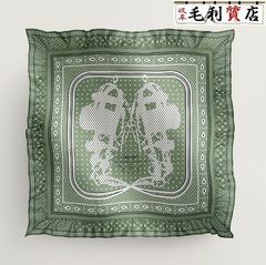HERMES プレード ブリッド ドゥ ガラ カシミア混ブランケット 赤