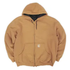カーハート Carhartt 00s 2000年代 サーマルライナー フルジップ スウェットパーカー アクティブジャケット フェード J149 BRN USA ヴィンテージ アメリカ 古着 メンズ パーカー ブラウン 茶色 L【中古】