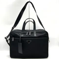 PRADA プラダ ビジネスバッグ ブリーフケース ショルダーバッグ 2way ナイロン サフィアーノ ブラック レディース メンズ USED