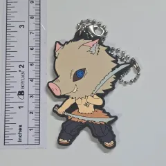 鬼滅の刃 嘴平伊之助 ラバーキャラクターキーチェーンキーホルダーチャームストラップ