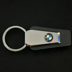 【良品】BMW オリジナル キーリング 牛革×メタル 正規ノベルティ / BMW Genuine Leather Metal Key Ring 1111001のサムネイル