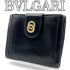 美品　BVLGARI ブルガリ　折り財布　コローレ　サークルロゴ　ジップ　黒 美品✨ BVLGARI ブルガリ 財布 二つ折り財布 コローレ サークルロゴ
