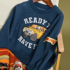 子供服 セーター JIMNY キッズ 男の子 女の子 秋 冬 車 おしゃれ かっこいい ニット クリスマス 140cm 130cm 120cm 110cm 小学生 幼稚園 保育園 園児 学生 ジャガード プレゼント 誕生日 ギフト 孫 ジムニー ブリーズ