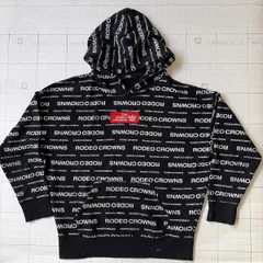 ト2511-②-5361 難あり　ロデオクラウンズ　RCWB ロゴプリントパーカー　黒　FREE