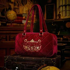 ハリーポッター　ハッフルパフ　グリフィンドール　ショルダーバッグ　赤　ベルベット　ワインレッド　ボルドー