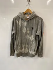 ピA08●MANCHESTER UNITED●マンチェスターユナイテッド●メンズ●ジップパーカー●ベロア生地●グレー●Мサイズ