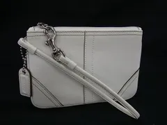 ■新品同様■ COACH コーチ レザー ポーチ マルチケース 小物入れ レディース メンズ アイボリー系 DH8232