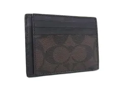 ■美品■ COACH コーチ F75027 シグネチャー PVC×レザー パスケース 定期入れ カード入れ カードケース ブラウン系 DI5804