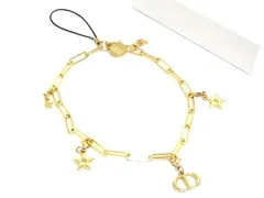■新品■未使用■ChristianDior クリスチャンディオール CDロゴ スター 星 ストラップ バッグチャーム キーホルダー ゴールド系 DI9816
