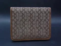 ■美品■ COACH コーチ ミニシグネチャー キャンバス×レザー カードケース カード入れ パスケース 定期入れ ブラウン系 DY0467