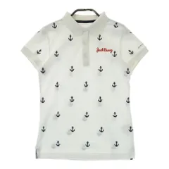 サイズ：0 JACK BUNNY ジャックバニー  半袖ポロシャツ 刺繍 総柄 ホワイト系 [240101557757] ゴルフウェア レディース ストスト