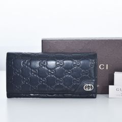 ◇極美品◇グッチ シマレザー ラウンドジップ長財布　ブラック　244994 ◇箱付き極美品◇グッチ シマレザー長財布 ラウンドジップ ブラック