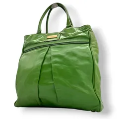 MARC JACOBS マークジェイコブス トートバッグ ハンドバッグ レザー グリーン レディース メンズ ユニセックス 大容量 A4収納可 肩掛け可 ワンショルダー ビジネス 通勤 通学 旅行 ビビッドカラー デザイナーズ クリーニング済み s28