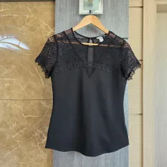 H&M ブラック レース ブラウス M