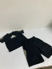 送料無料★adidas climalite アディダス★半袖Tシャツ ハーフパンツ　ジャージ 上下セット セットアップ★キッズ　140 ブラック#71023sj78